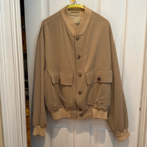 Luciano Barbera tan jacket with front pockets made in Italy 🇮🇹 - Picture 1 of 11